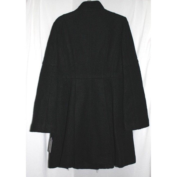 Guess Long Lapel Double Breasted Button Up Peacoat Size M Black - Picture 4 of 4